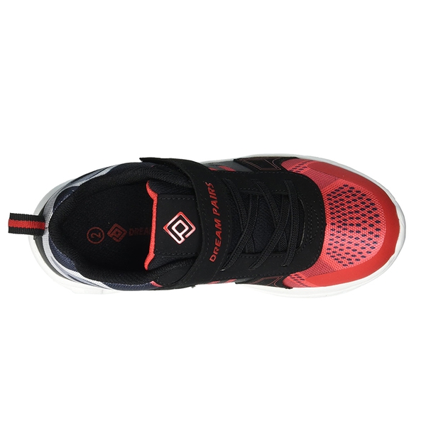Boys Girls Athletic Running Sneakers - RED BLACK - 2